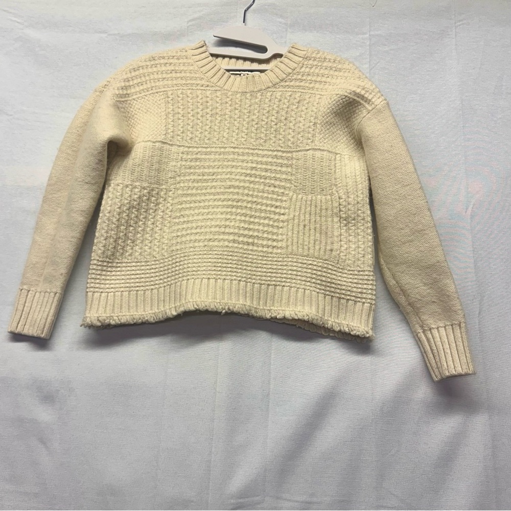 Madewell Stitchmix Pullover Sweater in a cream‎ color. Size xs